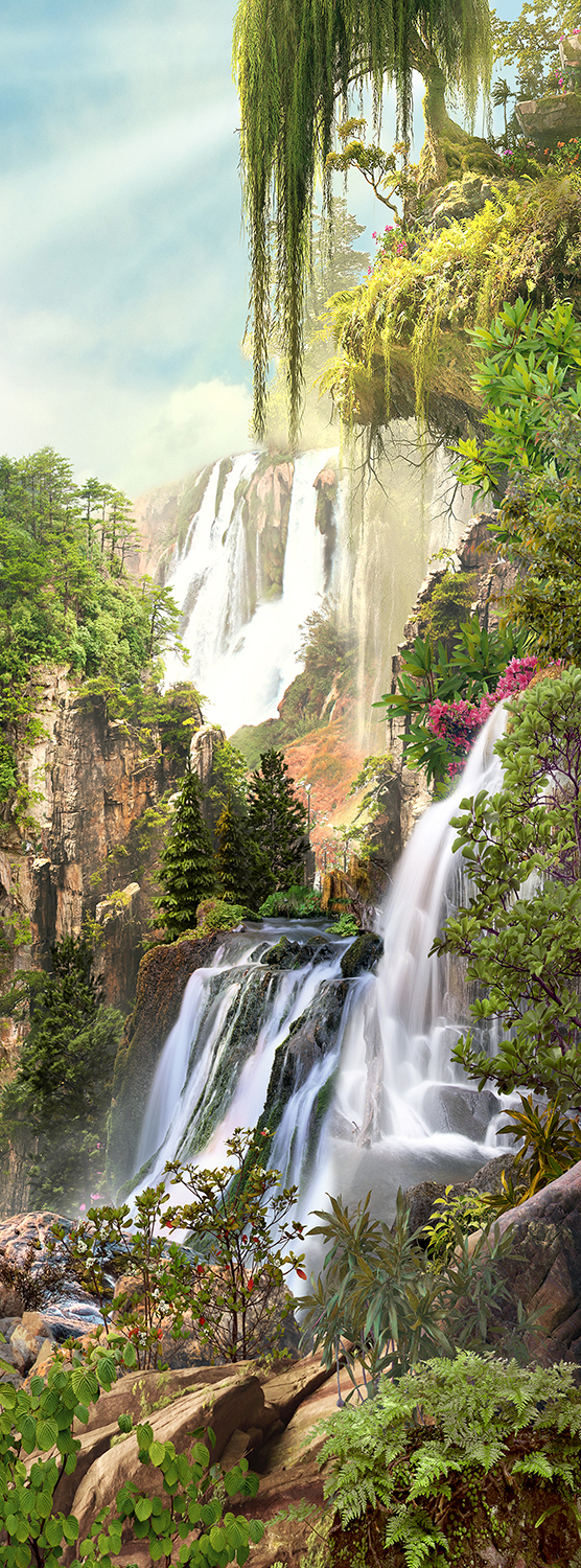 Фотообои Водопады на горе К-049 (1,0х2,7 м), Дивино Декор 1
