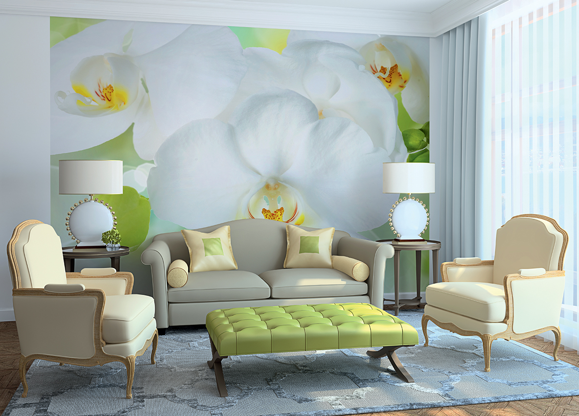 Фотообои Белая орхидея C-379 (3,0х2,38 м), Дивино Декор 2