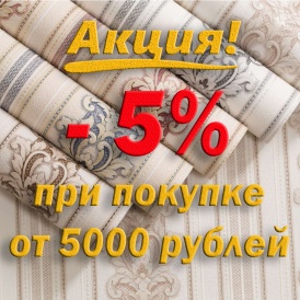 - 5% при покупке от  5000 рублей