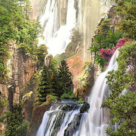 Фотообои Водопады на горе К-049 (1,0х2,7 м), Дивино Декор 1