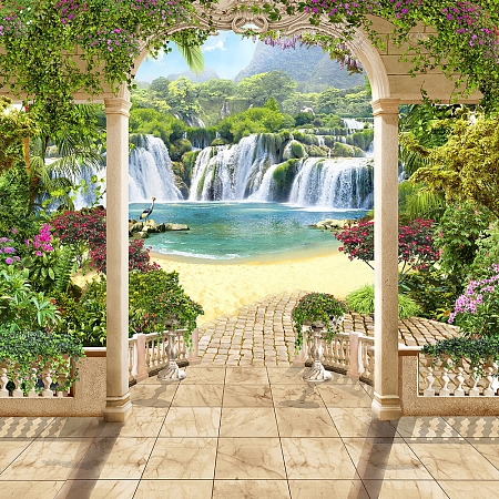 Фотообои Райские водопады К-023 (3,0х2,7 м), Дивино Декор 1