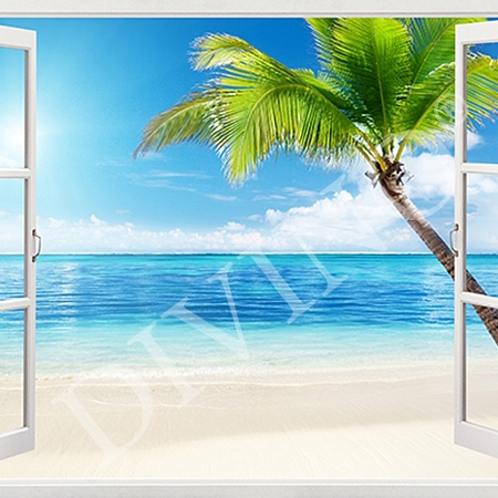 Фотообои Окно на пляж B-100 (2,0х1,47 м), Дивино Декор 1